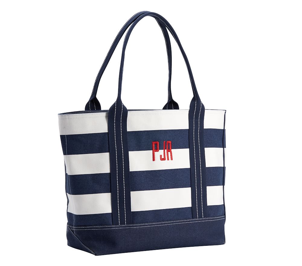 Mark & Graham x pbk Navy Rugby Stripe Family Tote